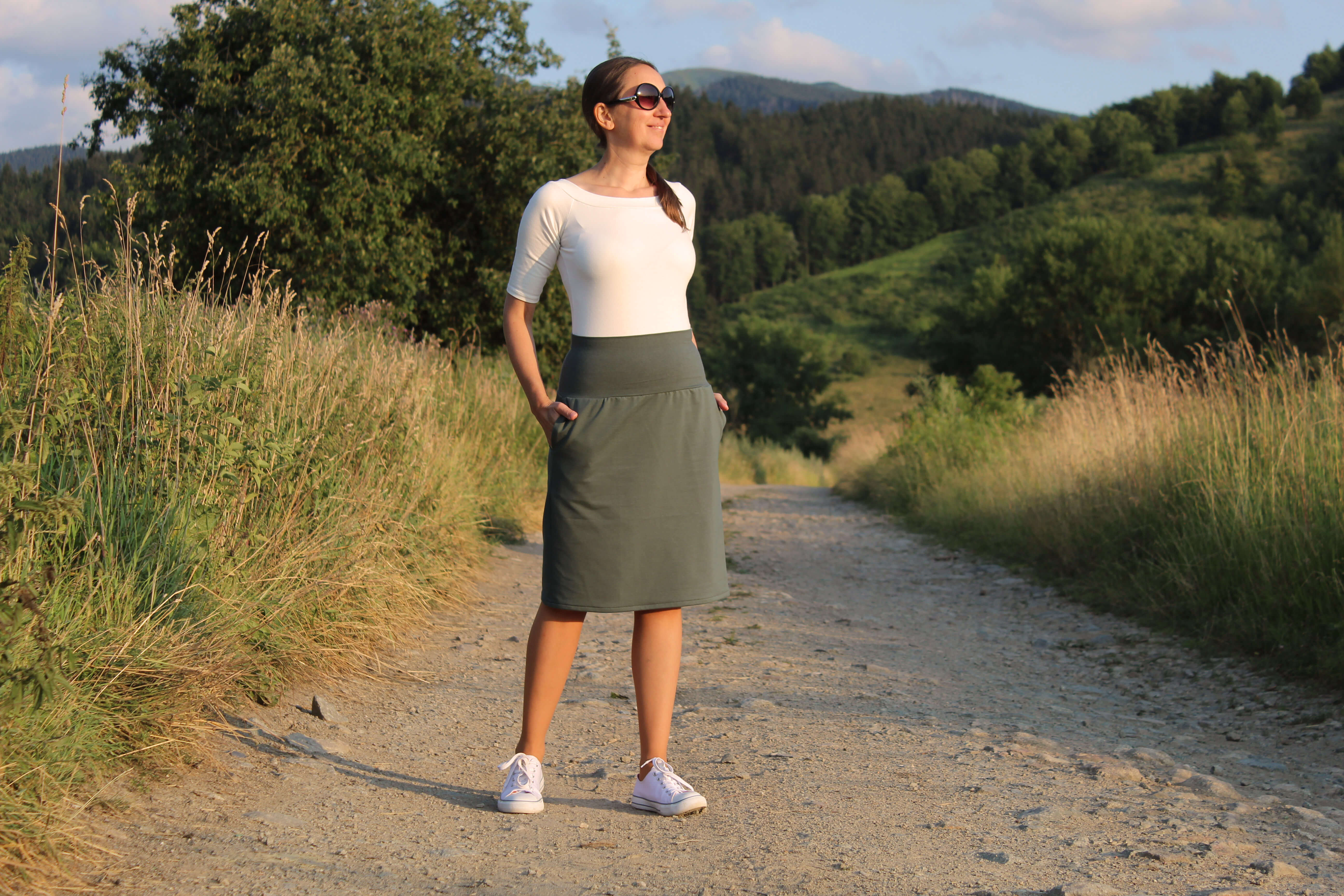 Krátka sukňa zelená