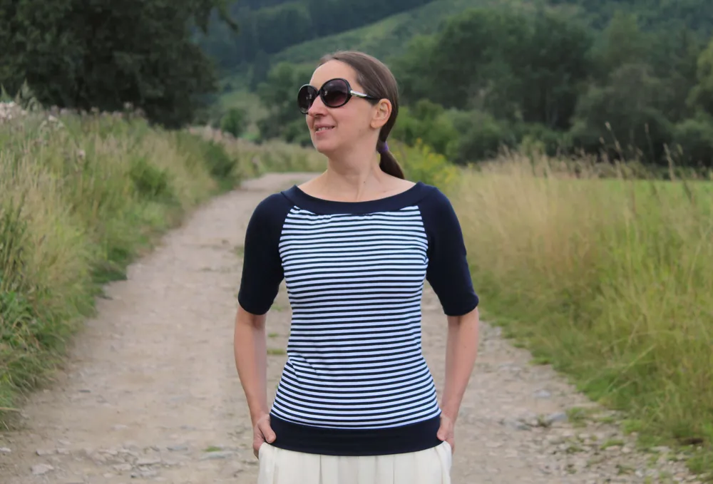 Tričko modré prúžkované