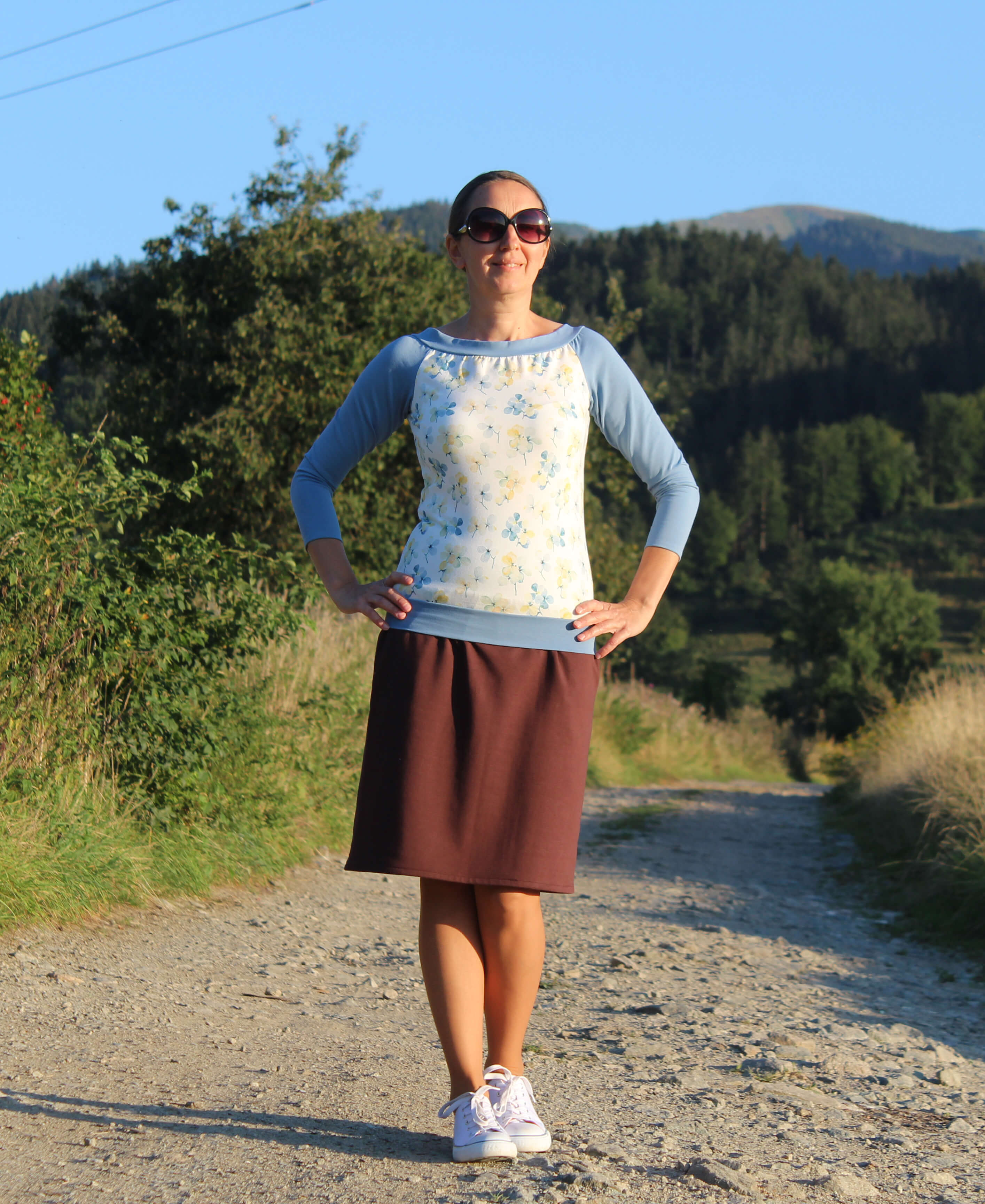 Tričko modro-bielo-žlté