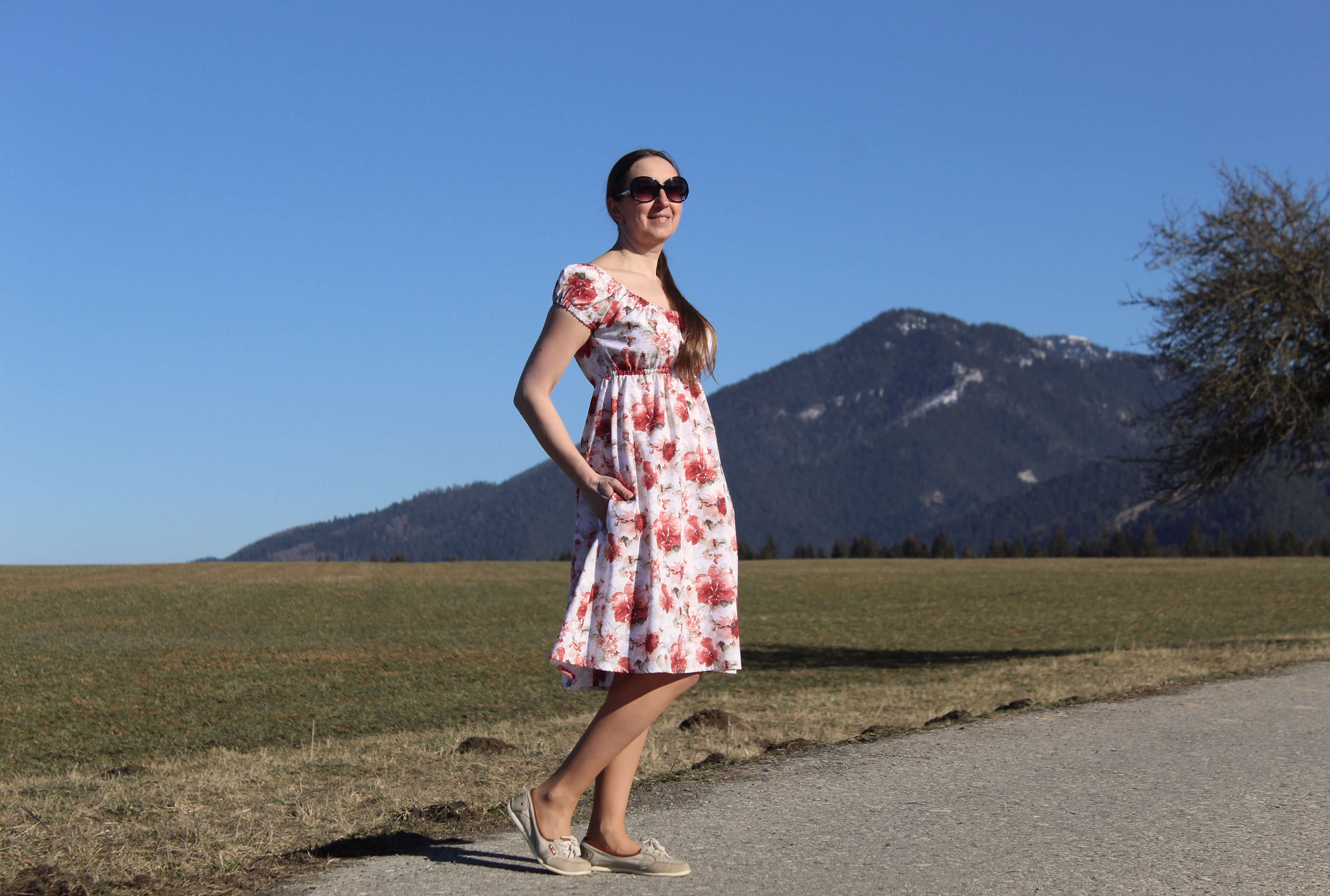 Bavlnené šaty akvarelové kvety