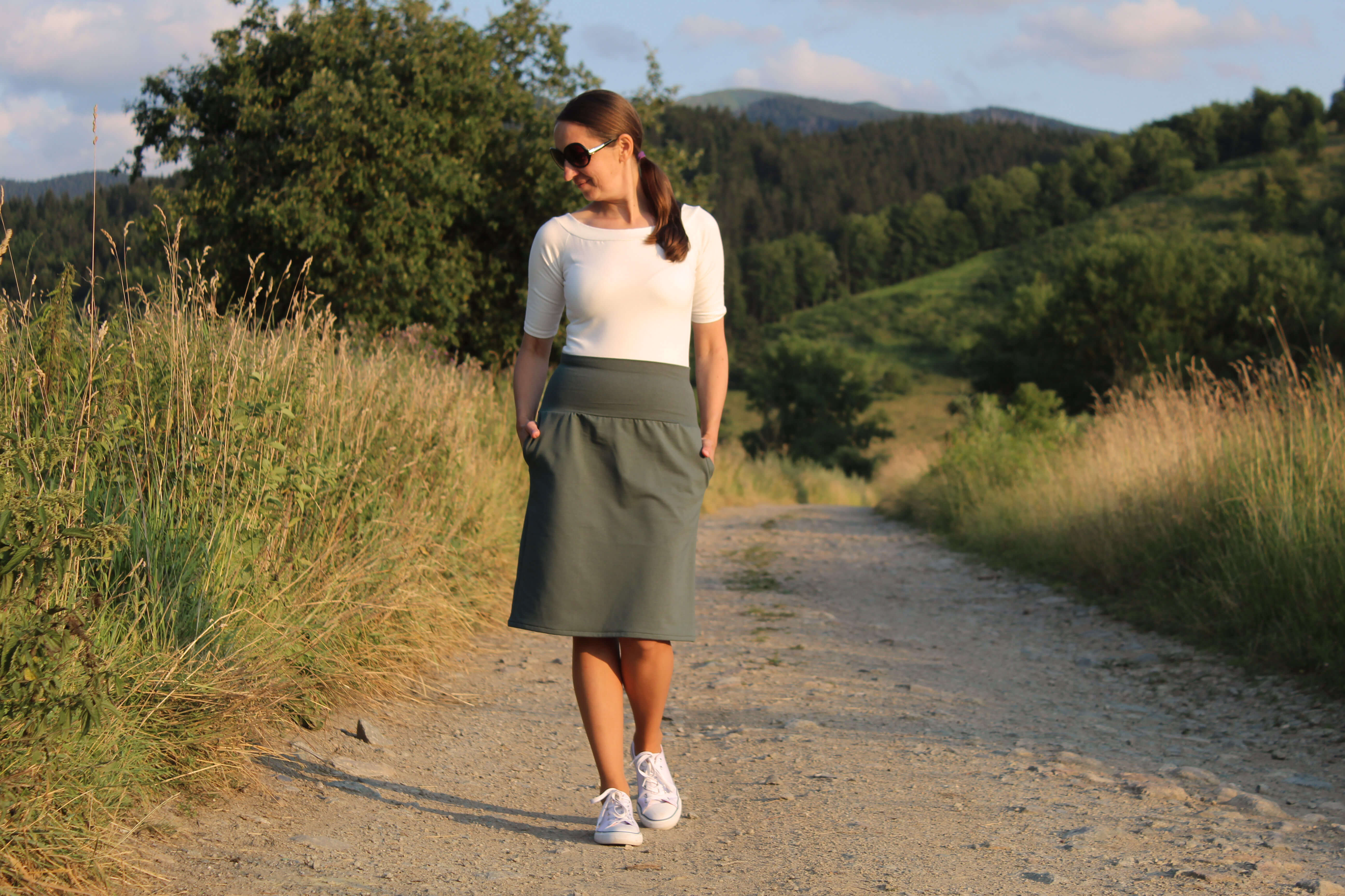 Krátka sukňa zelená