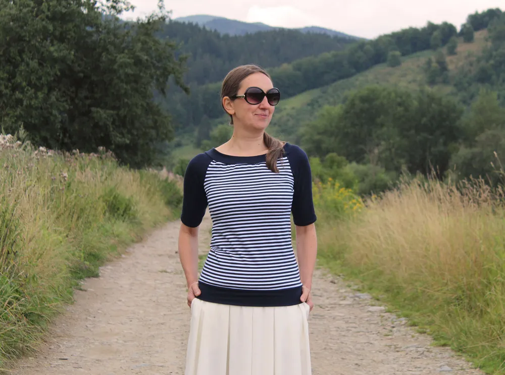 Tričko modré prúžkované