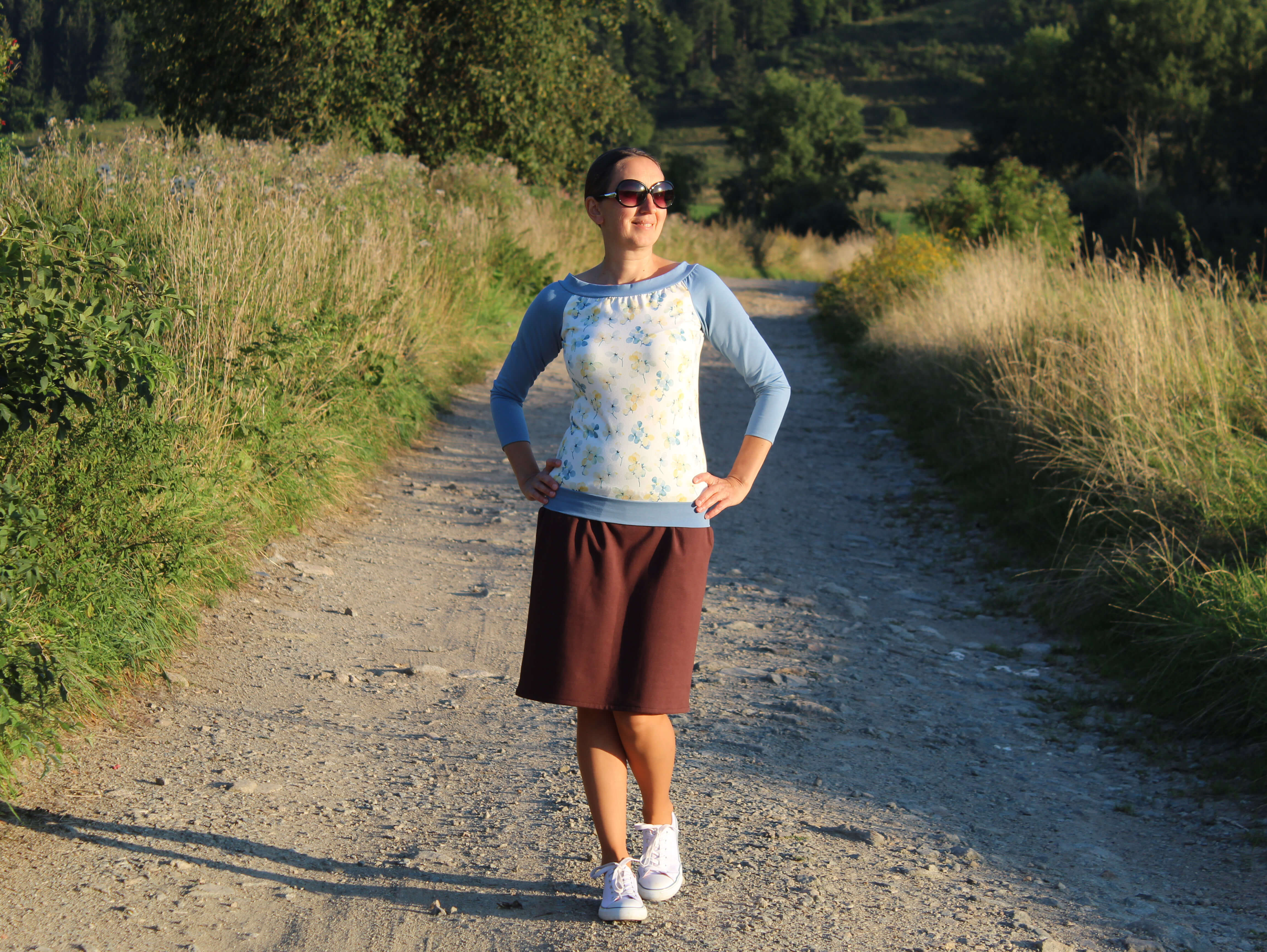 Tričko modro-bielo-žlté