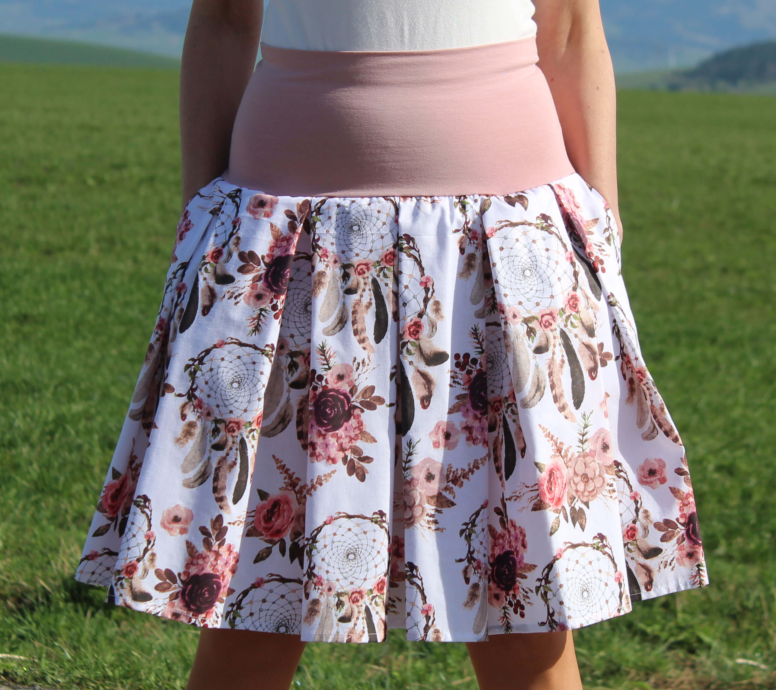 Mama a dcéra bielo-ružová s lapačmi