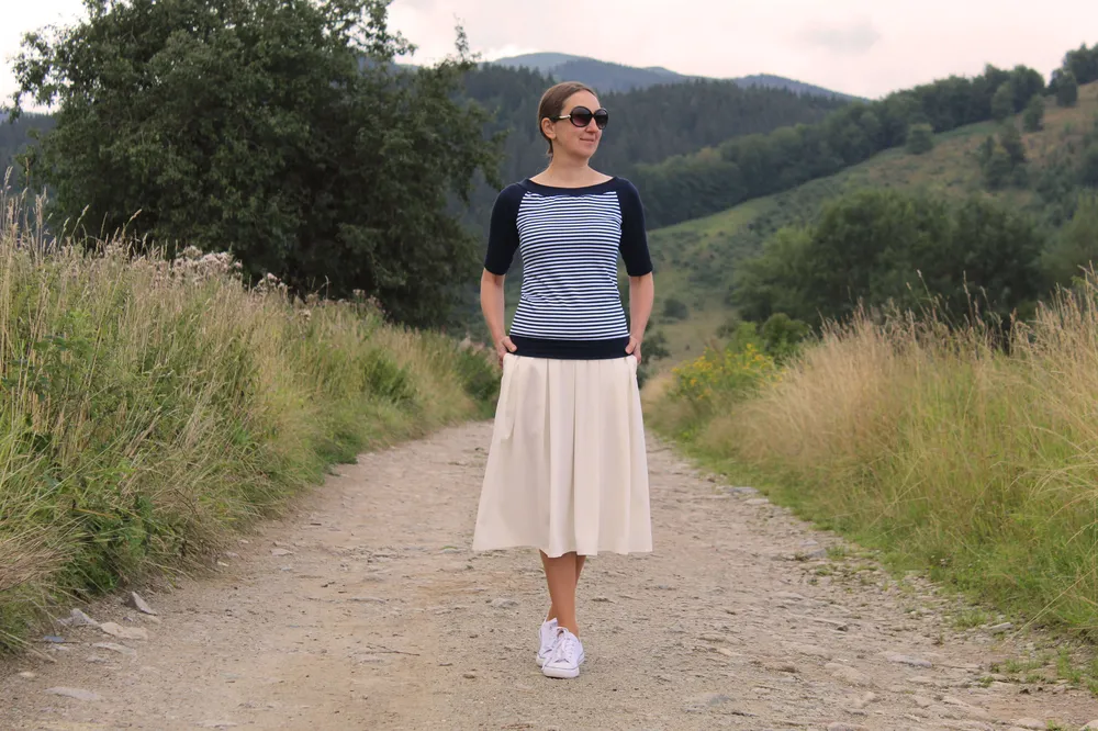 Tričko modré prúžkované