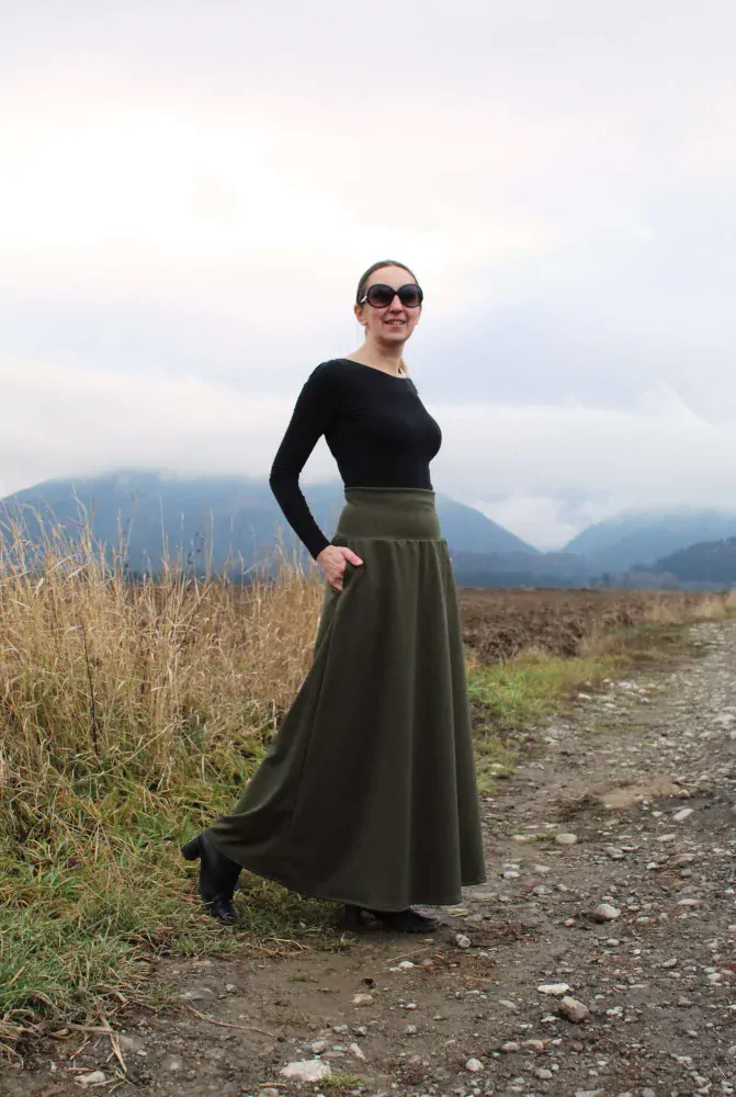 Úpletová sukňa zelená