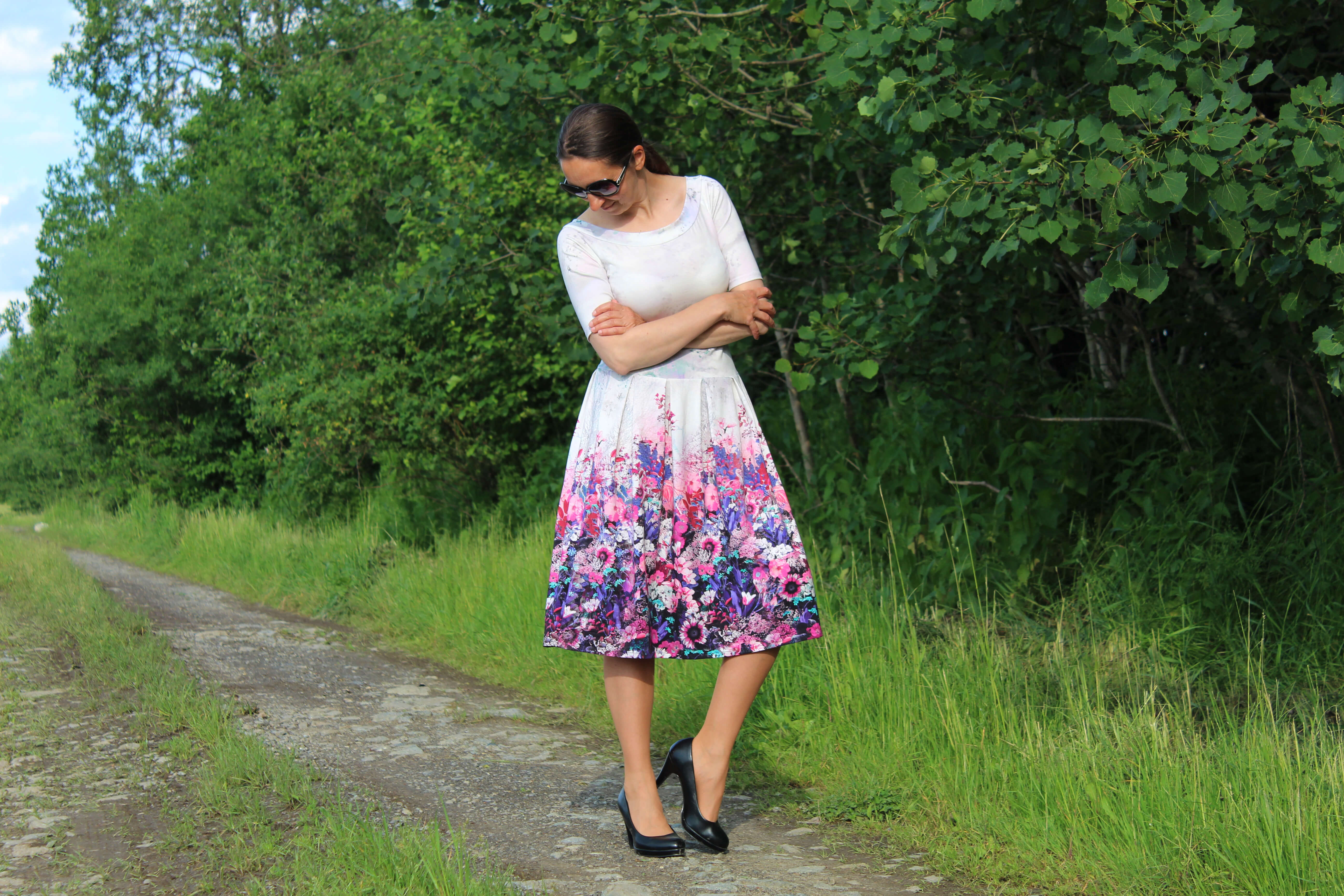 Úpletové šaty fialovo-ružová lúka