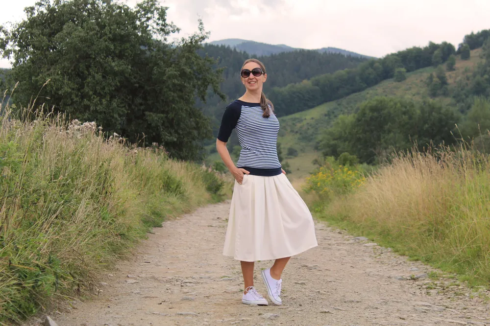 Tričko modré prúžkované