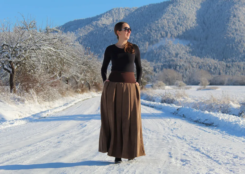 Dlhá svetlohnedá sukňa