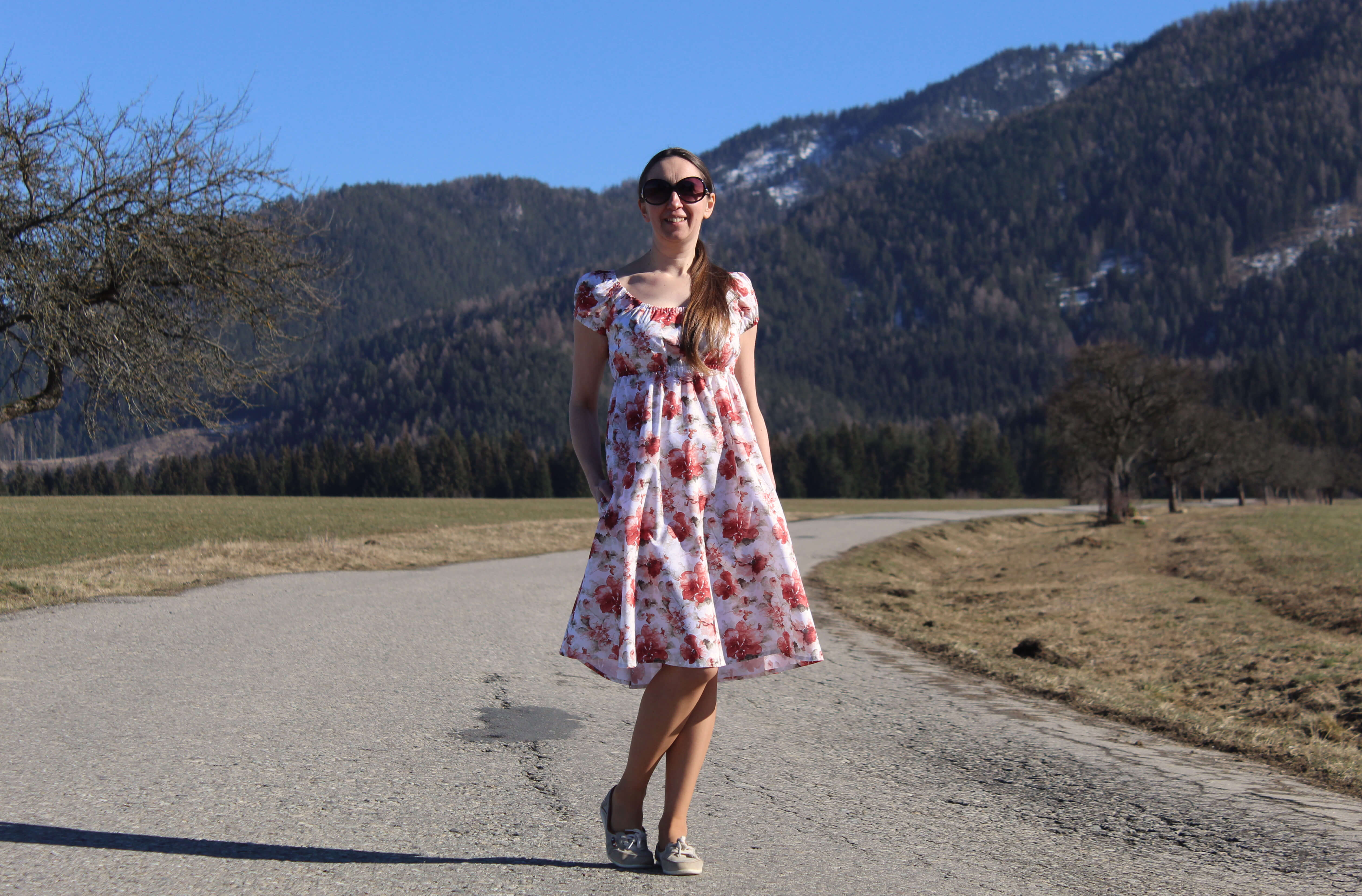 Bavlnené šaty akvarelové kvety