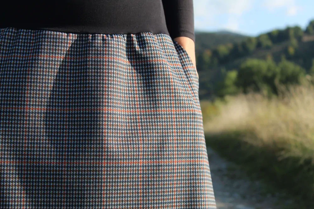 Dlhá sukňa šedomodrá