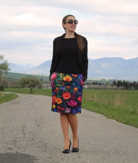 Krátka sukňa "farebné kvety II."